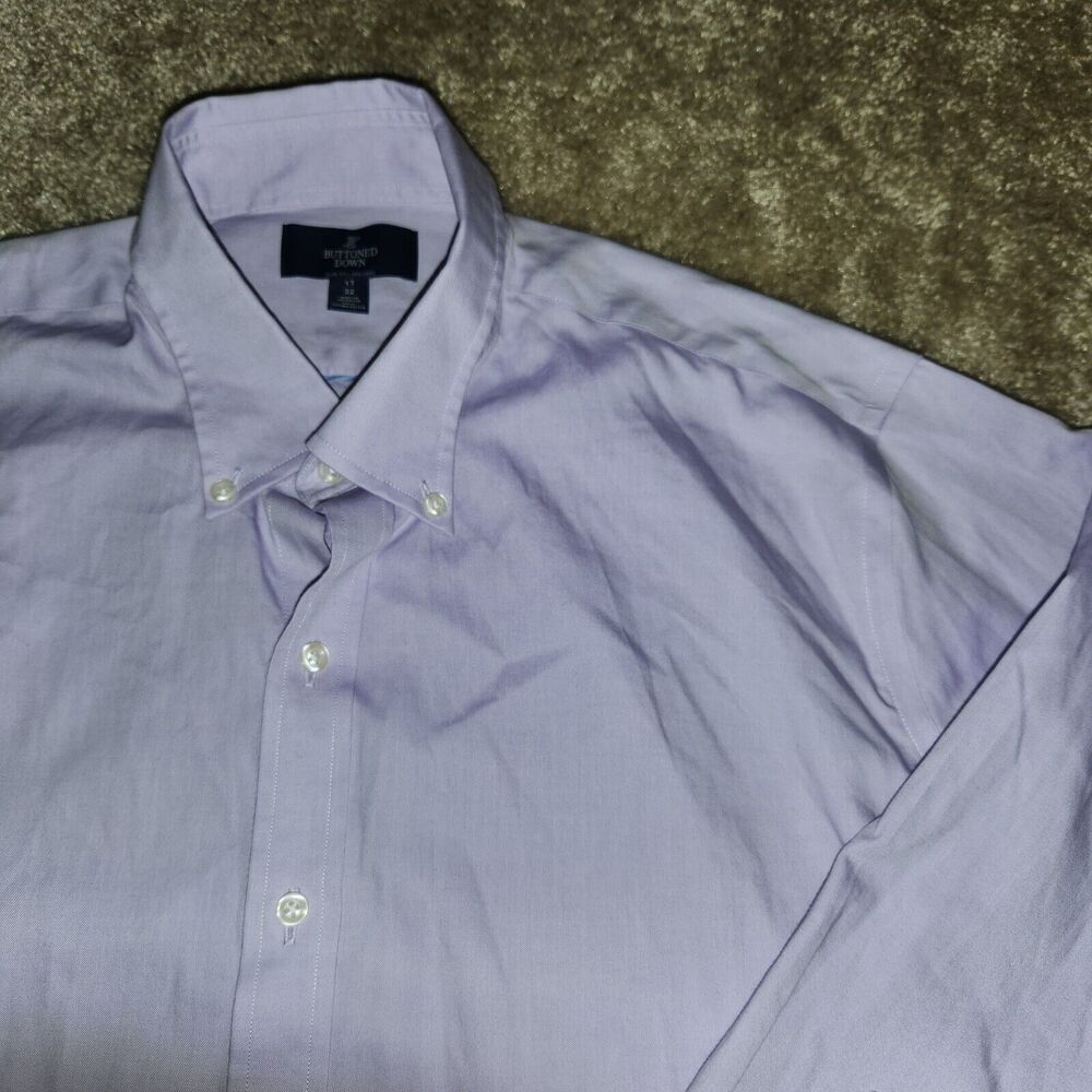 Buttoned Down Brand Slim Fit Shirt 17 32 Non Iron Purple